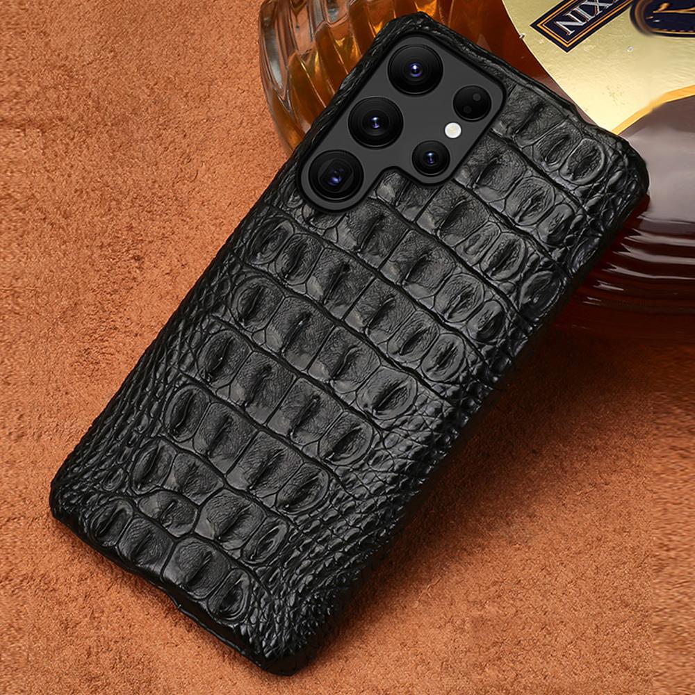 

100% подлинный чехол из крокодиловой кожи для телефона Samsung Galaxy S24 S23 S22 S21 S25 Ultra S24 Plus S25Ultra A55 Роскошная задняя крышка For Galaxy S25 Ultra