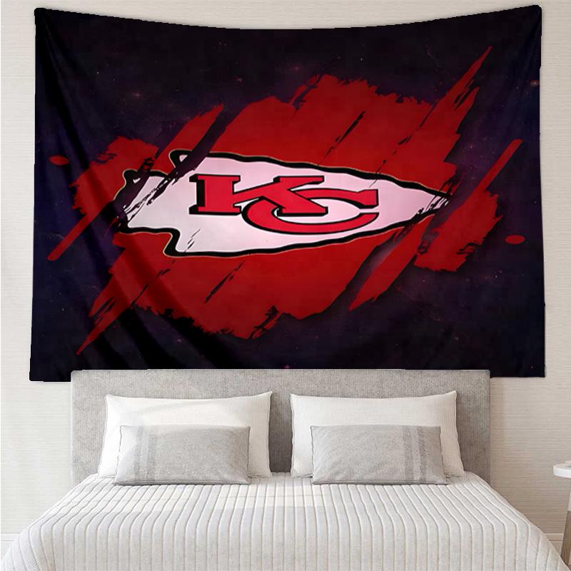 1PC City Chiefs Emblem Printed Tapestry Room Decoration Wall Hanging for Living Room Bedroom, dormitory, Birthday and Christmas gifts
