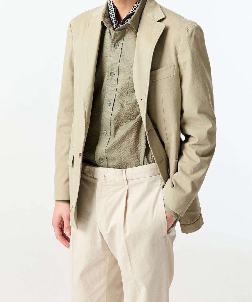 Man On The Boon Stretch Cotton Garment Washed Jacket_Beige 4714102001