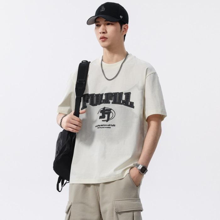 New Summer Short-sleeved Trendy Versatile T-shirt Cool-sensing Pure Cotton Printed Style