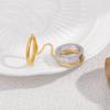 Double Layer Tassel Link Ring Gold Plated Stackable Finger Ring Elegant Chain Ring  Women Girls