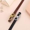 Women's Leather Belt with Rope Knot, H Buckle, Thin Waistband - 2026 Fashionable Accessory