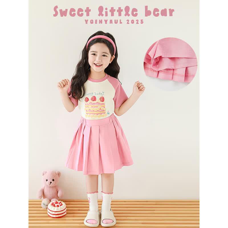 Girls Pink Pleated Summer Skirt 90cm