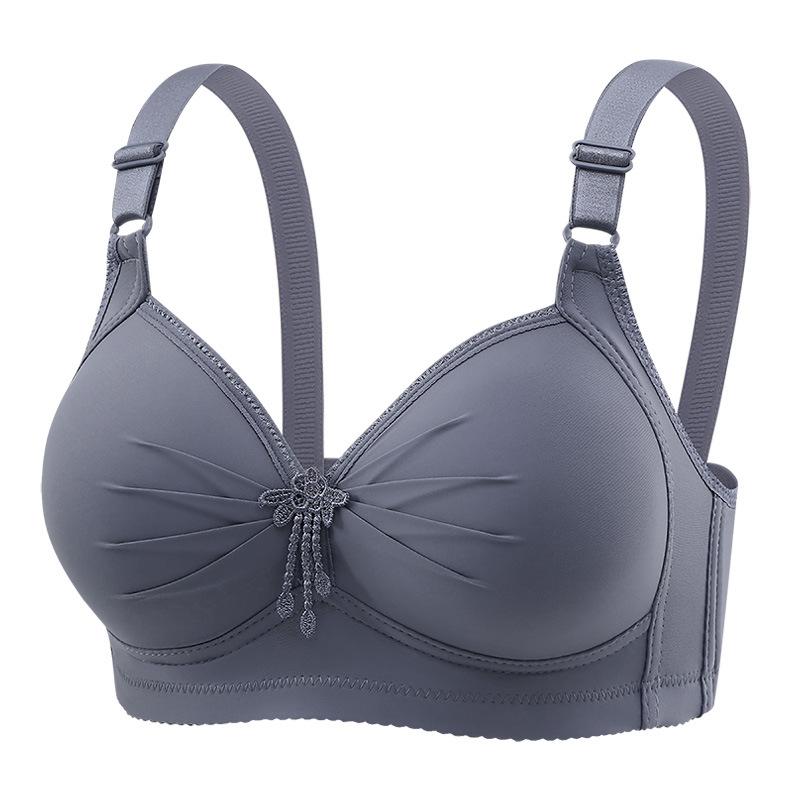 Middle-aged and elderly bras, non-magnetic adjustment type, no steel ring underwear, thin cup, full cup, large women's underwear, large breasts