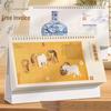 Year of the Horse Extra Large Desk Calendar with White Stand - Customizable Pearlescent Electro-carved Monthly Design