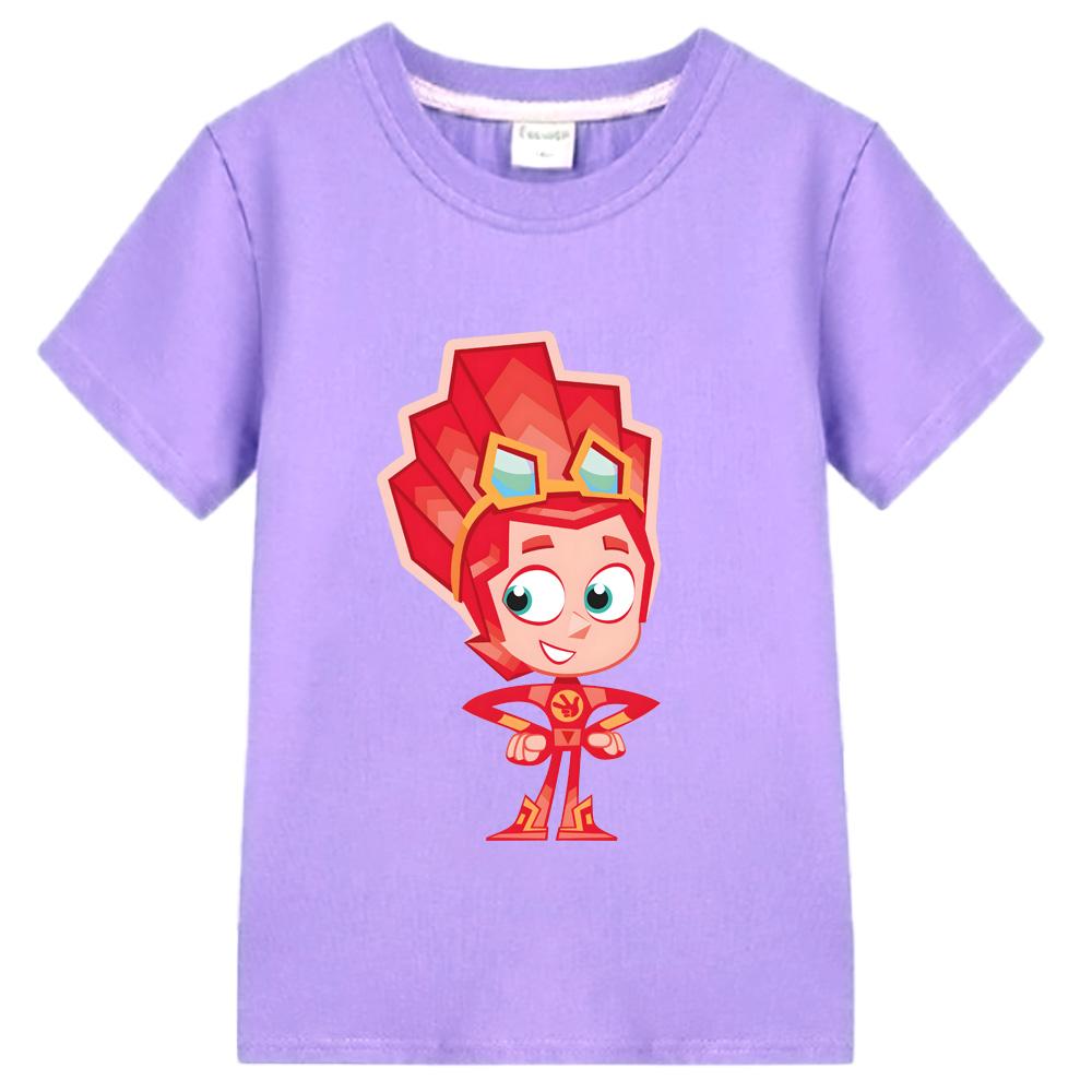 The Fixies Cartoon 100%Cotton T-shirts Funny Cat Family Comfortable Tee-shirt Kawaii Children Short Sleeve Breathable Tshirts
