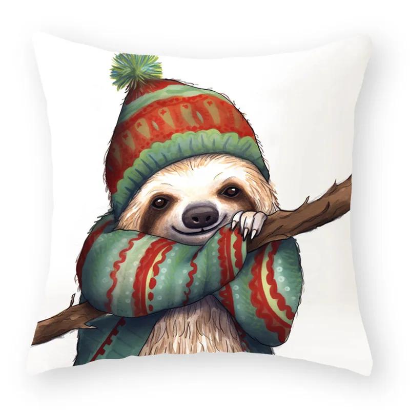 Gnome Santa Cat Dog Animal Throw Pillow Cover With Short Plush Print For Living Room Sofa Decoration Cushion Cover Pillow Covers