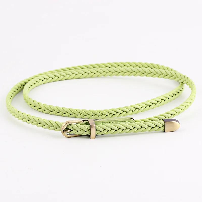 Women Belts New Retro braid PU Leather Metal Pin buckle Belt Girl Dress Jean Pants Waistband Belts Clothing Accessories 0.8X99cm