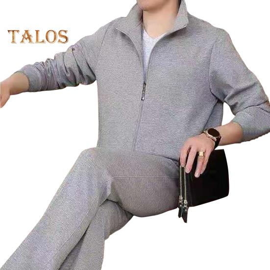 2 τμχ/Σετ Ανδρικό Αθλητικό Πέτο Πέτο Μακρυμάνικο Φερμουάρ Παλτό Ελαστική Μέση Τσέπες Μακρύ Παντελόνι Σετ Παντελόνι Μονόχρωμο Φούτερ Σετ Φούτερ