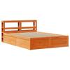 Vidaxl Bed Frame with Headboard, Waxed Brown, 135x190 Cm, Pine