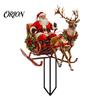 Double Sided Printed Stakes Santa Claus Garden Stake, Christmas Acrylic Yard Sign, Reindeer Sleigh Ornament for Outdoor Lawn Patio Planter Cute