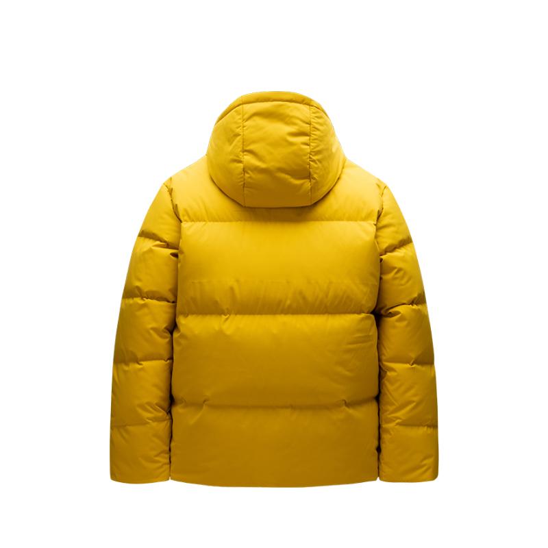 Anta Minimalist Brand Logo Letter Warm Hooded Down Jacket Unisex Outerwear Energy-Yellow 172517901-3