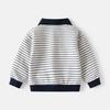Boys Color Block Sweatshirt Stand Collar Pullover Long Sleeve Autumn Fashion Top for Toddler and Kids