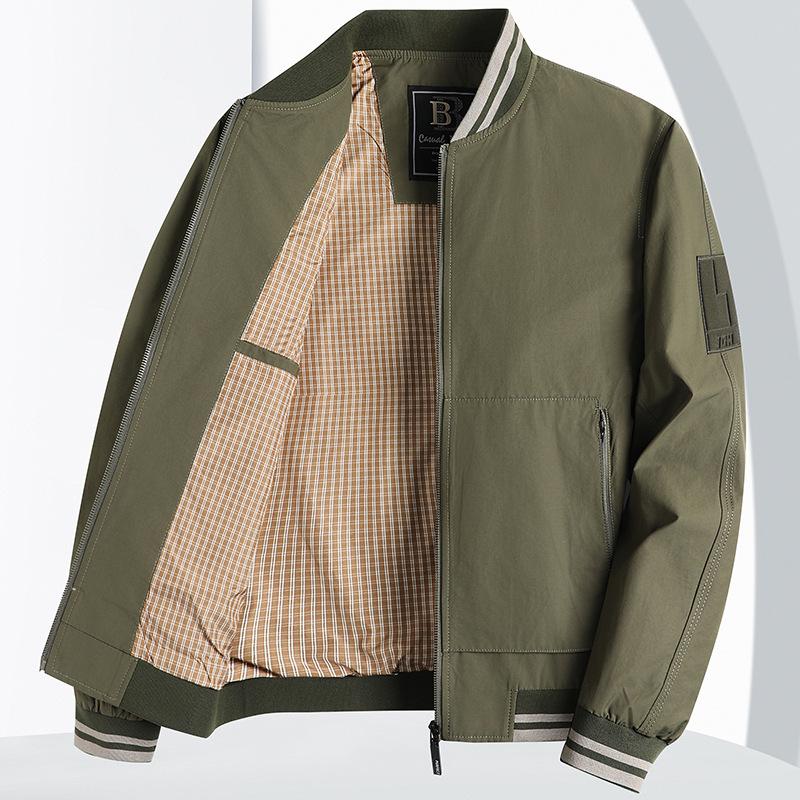 Spring and Autumn Knitted Stand-Up Collar Baseball Jacket Middle-aged and Youth Light Luxury Business Trend Casual Jacket