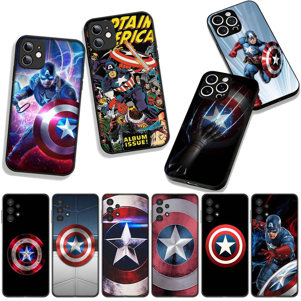 for Apple iPhone 16 15 14 Plus 13 12 Mini 17 Pro Max + ProMax 16E Air 15+ Phone Cover Case Captain America Shield Marvel Casing