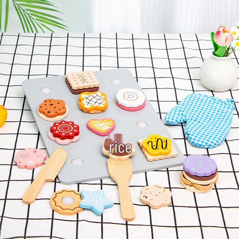 Kids' Wooden Pretend Play Cookie Baking & Cutting Educational Toy Set
