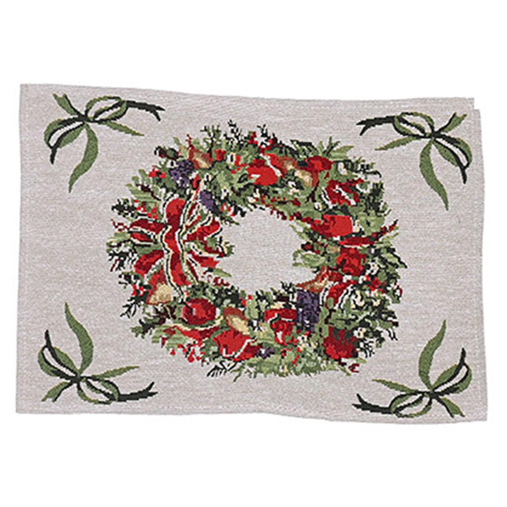 Christmas Table Mat,42x34cm Santa Napkin Cloth Napkins Tablecloth,Non Slip Seasonal Fabric Placemat,Festival Decorative Coaster