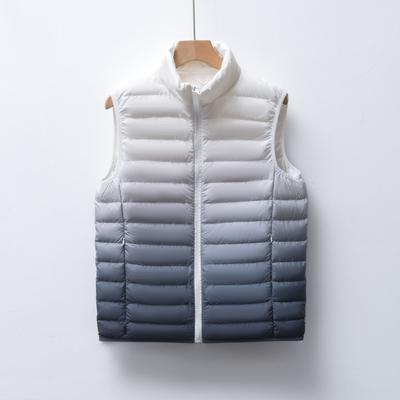 Men's Fleece Men's Stand-up Collar Vest Light Down Jacket Ombre Color Coat