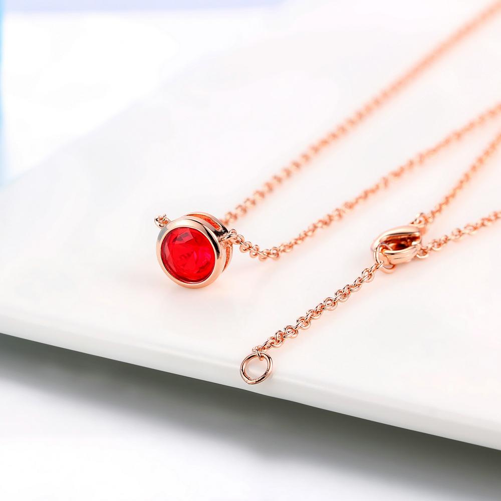 Classic Rose Gold Color Chain Necklaces For Women & Girls Beautiful Round Austrian Crystal Necklace DWN388