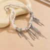 Ingemark Multilayer Vintage Star Love Heart Tassel Link Pendant Choker Necklace Creative Imitation Pearl Chain Party Jewelry New