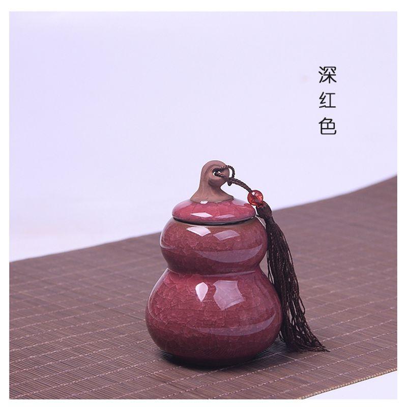 Ice Cracked Ceramic Tea Cans Tea Bag Storage Box Storage Cans with Lid Copper Buckle Tea Sets Home Decoration Accessories