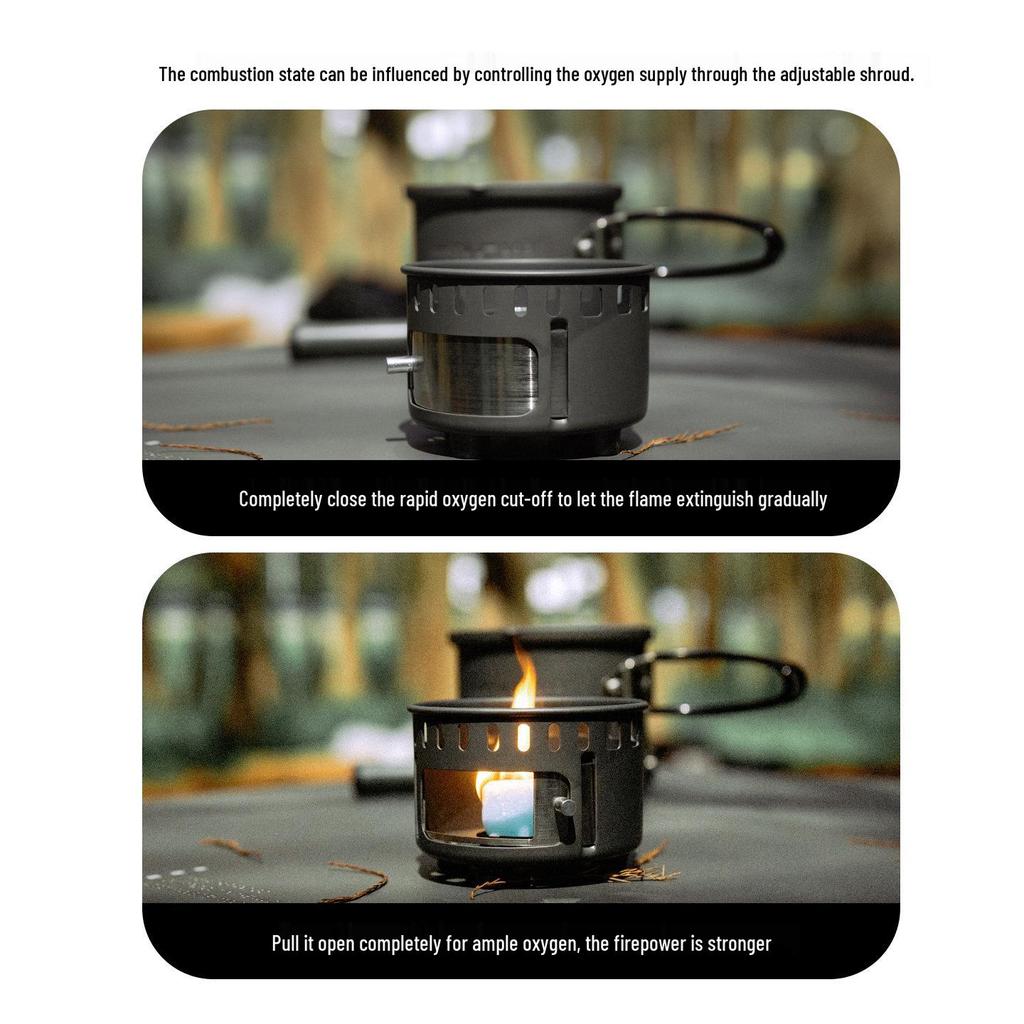 Portable Outdoor Aluminum Alloy Alcohol Stove Set for Camping and Boiling Water