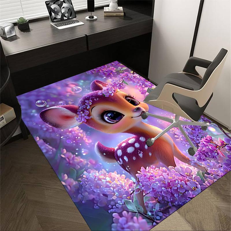 1PC Deer Flowers Extra Large Non Slip Floor carpet, Office, family, bedroom, Studio Large Area Rug Indoor Rugs