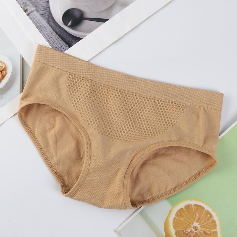 Honeycomb Seamless Women's Mid Waist Underwear Pure Cotton Crotch Comfortable Compression Hip Lifting Triangle Underwear for Women Panties