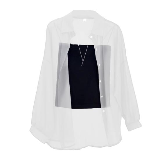 Women's Spring Summer Shirt Sheer Summer Shirt Loose Large Size Shirt
