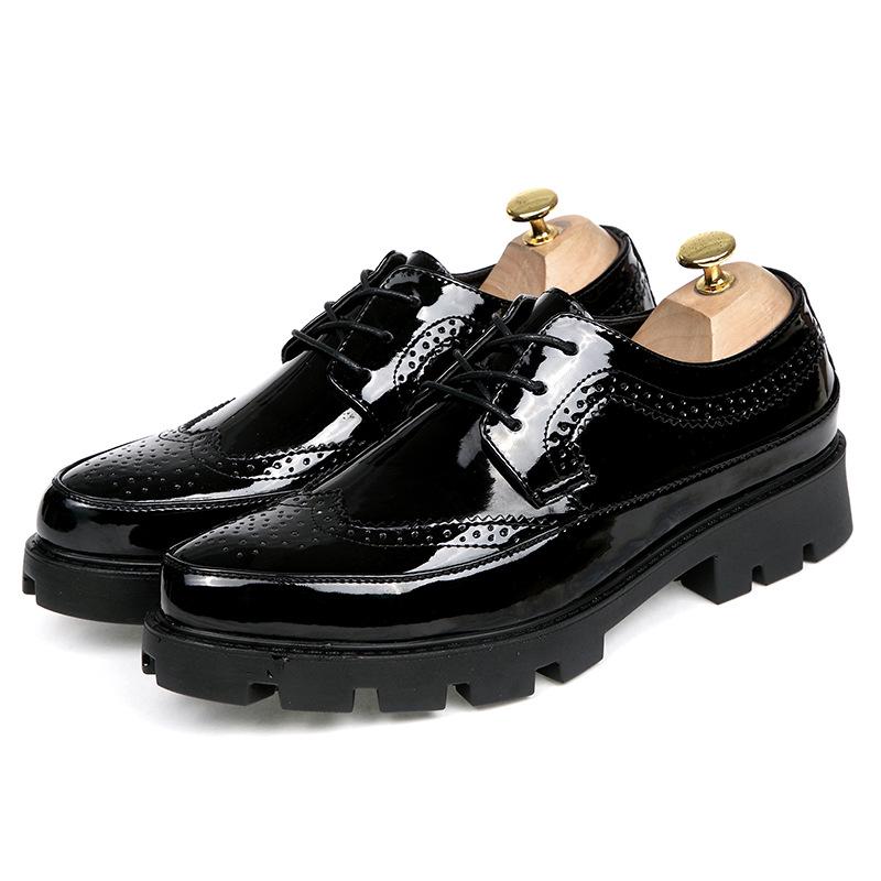 

Men s Brock engraved leather shoes large size fashionable men s business dress shoes trendy new inner height increasing shoes 44