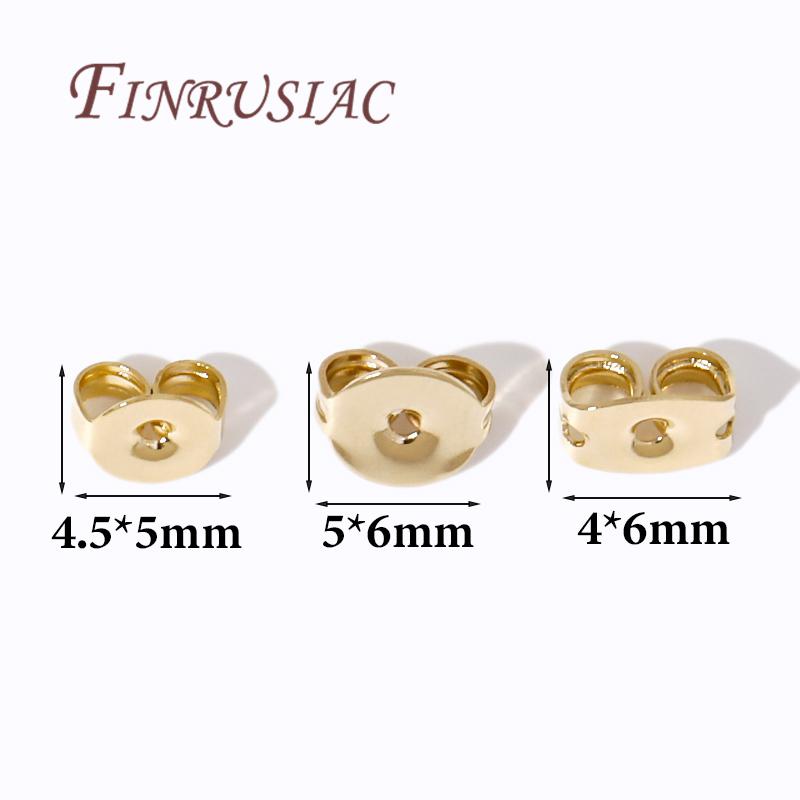 50Pcs/Lots Ear Locking For Studs Earing Plug 14K Gold Plated Earring Backs Stopper Supplies For Jewelry,DIY Earring Accessories
