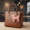 Chinese Pastoral Dog PU Leather Keychain Bag Charm Handbag Pendant Lightweight Accessory For Everyday Use