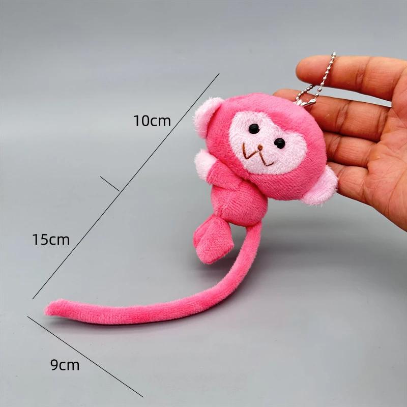 

Cartoon Long Tailed Monkey Doll Key Chain Pendant DIY Plush Toy Doll Keychain Backpack Pendant Accessories Gift For Children рожевий