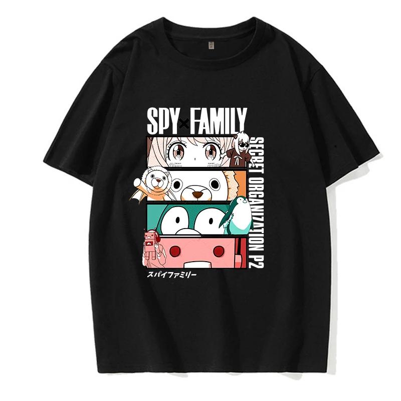 Y2k Shirt Anya Forger spy x family Anime T Shirt Kawaii Cartoon Mens/Women Tops Harajuku Unisex Fashion Streetwear Manga Tshirt