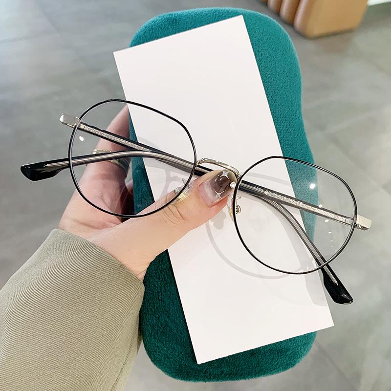 Fashion Brand Myopia Glasses Polygonal Semi Circular Frame Anti Blue Light Photochromic Eyewear for Women Men