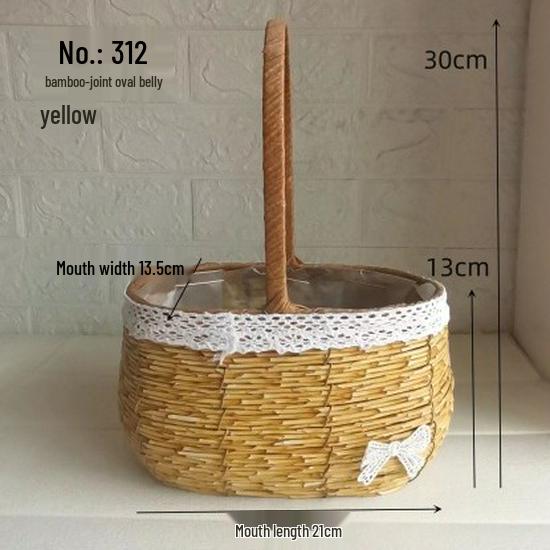 Pastoral Hand-Woven Rattan Willow Flower Basket Souvenir