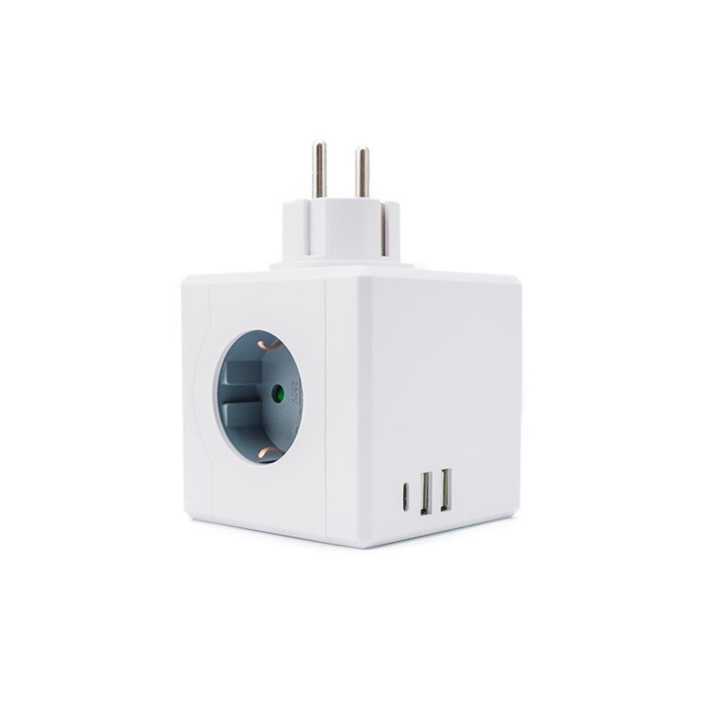 

3680 Вт 250 В EU Plug Многофункциональный адаптер Cube Multi-Plug Удлинитель настенная розетка с 2 USB-портами для зарядки 3 портативные розетки переменного тока 1PCs&100-250V&EU&3 белый