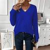 Women's Fashion Long Sleeve Ribbed Elegant Commuting And Casual Top
