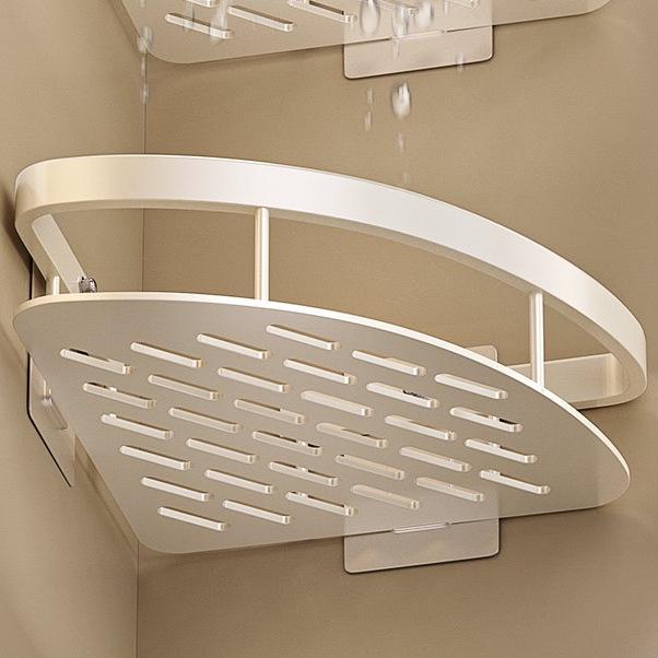Aluminum No-Drill Corner Bathroom Shelf