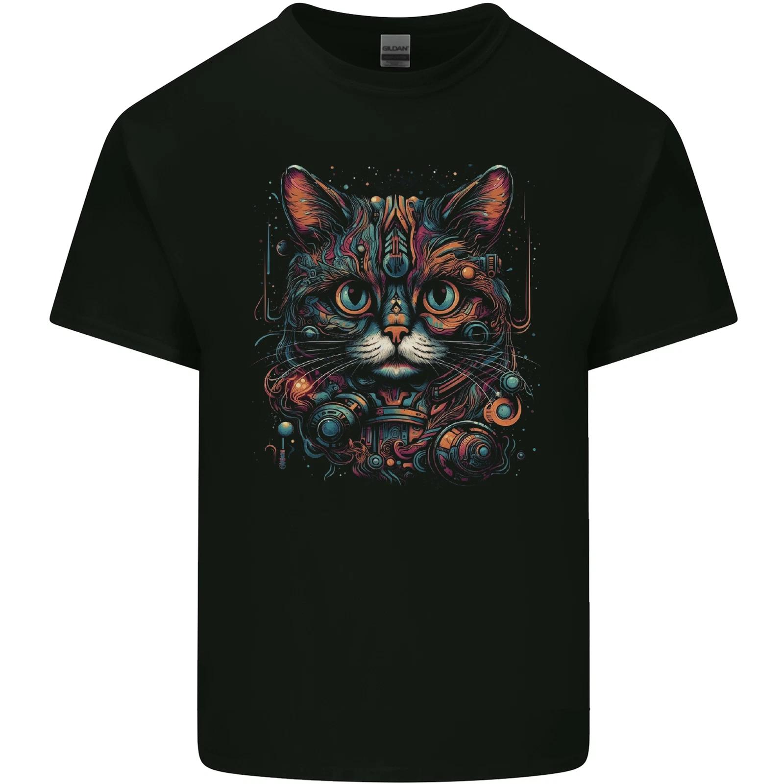 Astral Cat With Fantasy Tribal Markings Kids T-Shirt Childrens S