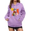 Women's Winter Christmas Printed Pullover Hooded Sweatshirt Fleece Long Sleeve Sweatshirt