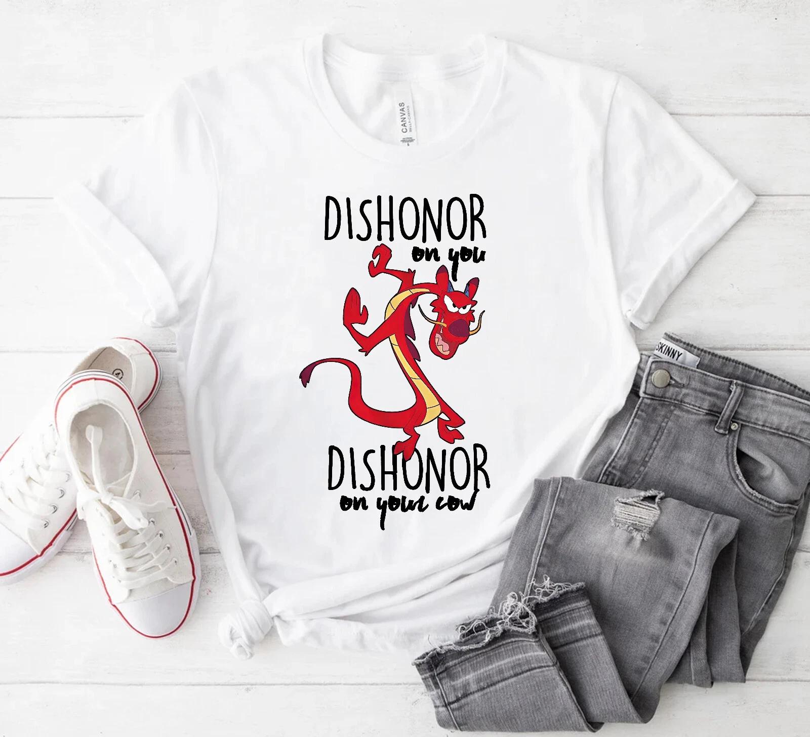 

Disney Mulan Mushu Dishonor On Your Cow Unisex Adult Kid Shirt M