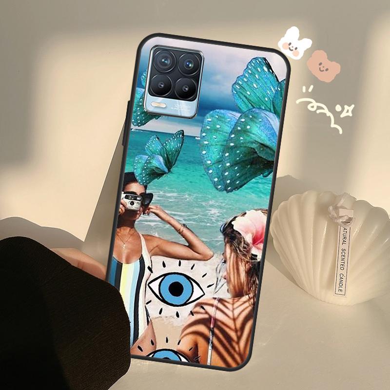 Surf Beachy Blue Summer Collage For OnePlus 10 Pro Pro 8T Nord2 9R Case For Realme GT Pro GT Neo2 9i 8i C21 Coque