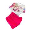 Women's Chic Summer Two-Piece Sportswear Set - Short Sleeve Top & Slimming Shorts