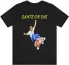 Skate or Die NES Retro Style 90's Video Game Pixel Art Unisex T Shirt with Logo Black