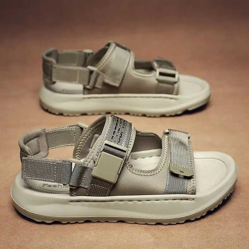 Fashion Open From The Back T Strap Man Blue Golf Shoes Sandals For Beaches Slides Slipper Sneakers Sports First Degree Brand Latest