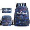 Genshinimpact Yuanshen School Bag Three-Piece Pencil Case Shoulder Bag Backpack
