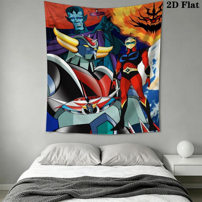 Grendizer Goldorak Wall Tapestry Aesthetic Wall Hanging Printed Fabric Blanket Decorative Tapestries for Bedroom Living Room Home Decor