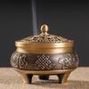 Eight Auspicious Carved Three-legged Incense Burner Household Indoor/temple Offering Buddha/ Tower Incense Aromatherapy Stove