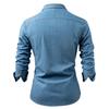 American Retro Men's Denim Shirt Cotton Long Sleeve Casual Trendy Spring Autumn Jean Shirt Men